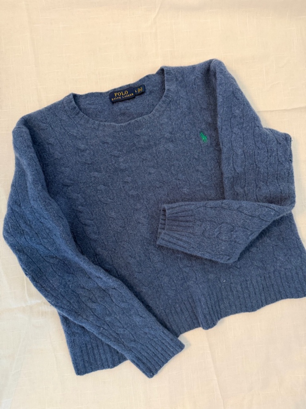 Youth Polo Ralph Lauren Blue Cable Knit Sweater